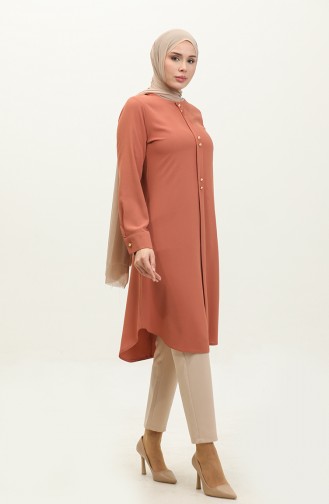 Buttoned Long Tunic 1011-03 Onion Peel 1011-03