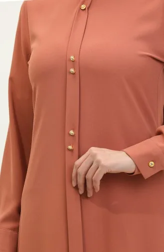 Buttoned Long Tunic 1011-03 Onion Peel 1011-03