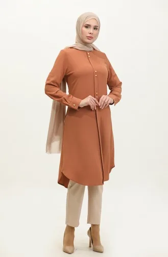 Tunique Longue Boutonnée 1011-04 Tan 1011-04