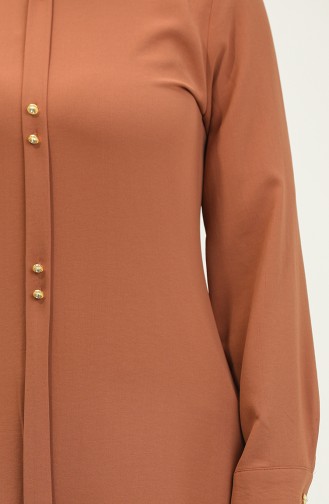 Buttoned Long Tunic 1011-04 Tan 1011-04