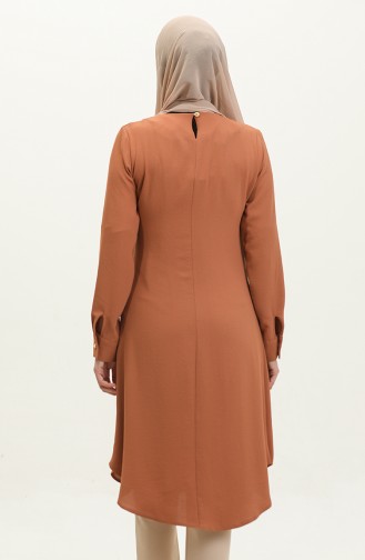 Buttoned Long Tunic 1011-04 Tan 1011-04