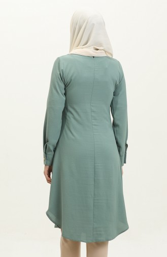 Buttoned Long Tunic 1011-07 Green 1011-07