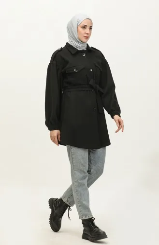 Buttoned Cashmere Coat Black K295 258