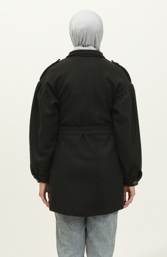 Buttoned Cashmere Coat Black K295 258