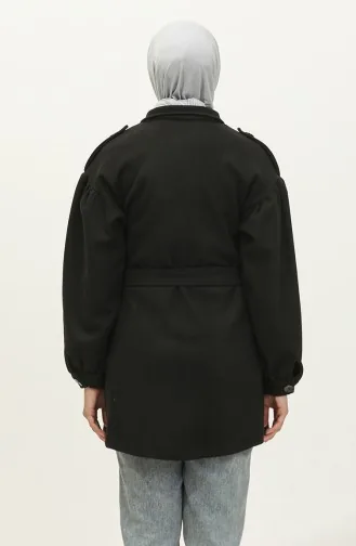 Buttoned Cashmere Coat Black K295 258