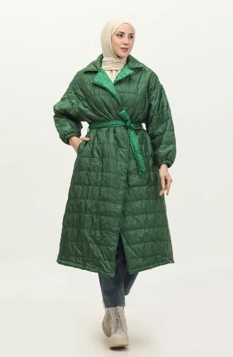 Manteau Matelassé Rayé émeraude K317 316
