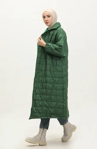 Manteau Matelassé Rayé émeraude K317 316