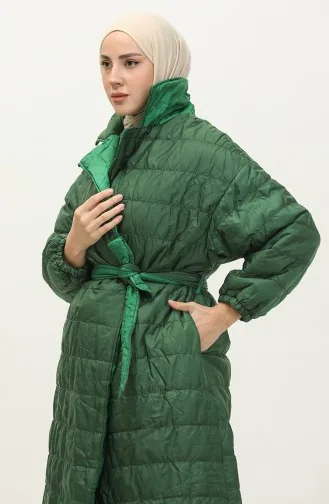 Manteau Matelassé Rayé émeraude K317 316