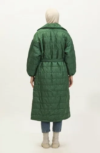 Manteau Matelassé Rayé émeraude K317 316