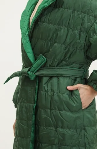 Manteau Matelassé Rayé émeraude K317 316