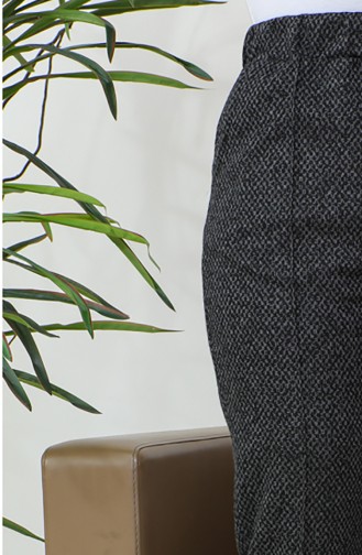 Jacquard-gestreifte Damenhose 1037 1037-01 Schwarz 1037-01