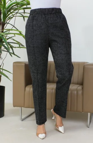 Jacquard-gestreifte Damenhose 1037d 1037D-01 Schwarz 1037D-01