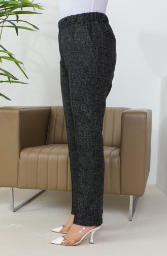 بنطال جاكار مُخطط للنساء 1037d 1037D-01 لون أسود 1037D-01