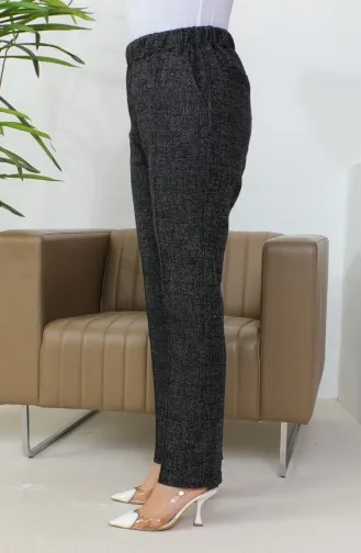 Jacquard-gestreifte Damenhose 1037d 1037D-01 Schwarz 1037D-01