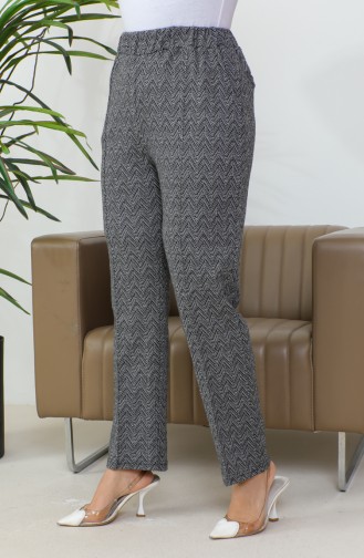 Jacquard Striped Women`s Trousers 1037e 1037E-01 Black 1037E-01