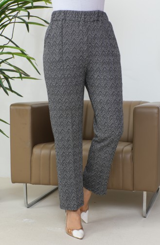 Jacquard Striped Women`s Trousers 1037e 1037E-01 Black 1037E-01