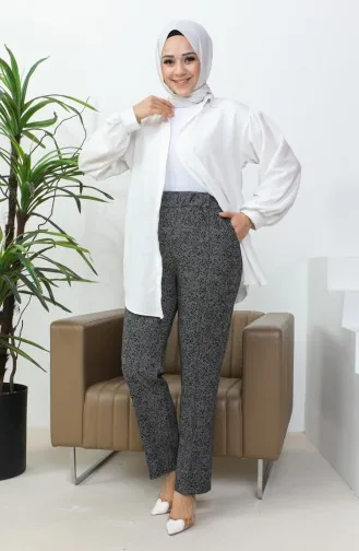 Jacquard Striped Women`s Trousers 1037f 1037F-01 Black 1037F-01