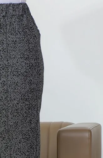 Jacquard Striped Women`s Trousers 1037f 1037F-01 Black 1037F-01