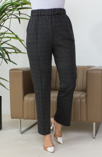 Pantalon Femme Rayé Jacquard 1037h 1037H-01 Noir 1037H-01