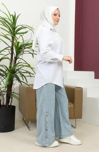 Buttoned wide Leg Jeans 30051-03 Light Blue 30051-03