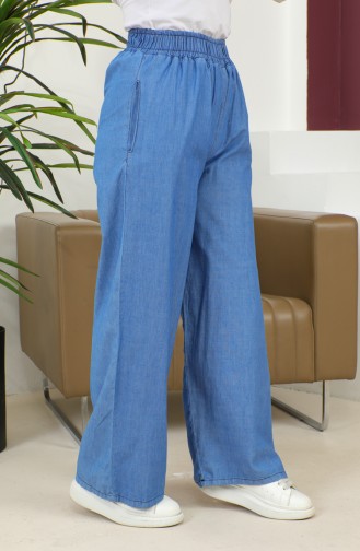 wide Leg  Elastic waist Jeans 3291-02 Dark Blue 3291-02