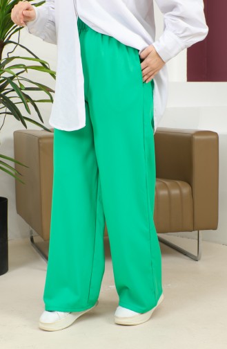 wide Leg Trousers with Elastic waist 4501-03 Green 4501-03