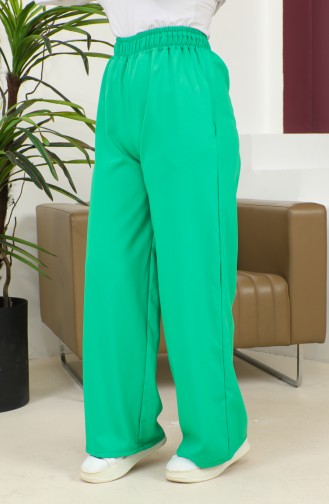 wide Leg Trousers with Elastic waist 4501-03 Green 4501-03