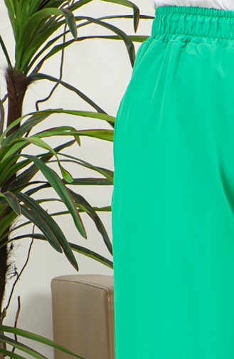 Hose Mit Weitem Bein Und Elastischem Bund 4501-03 Grün 4501-03