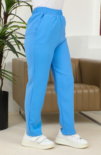 Pantalon Jeans Jambe Large Taille Elastique 5501-02 Bleu 5501-02