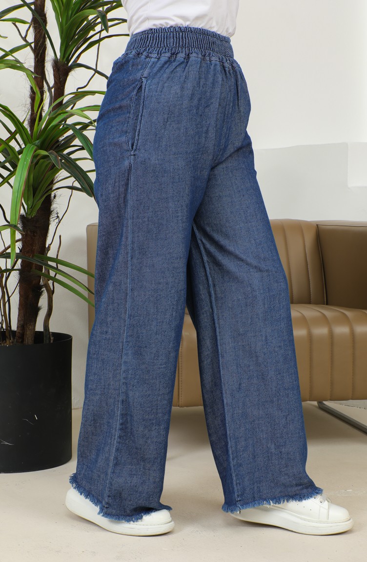 Dark blue wide leg jeans sale