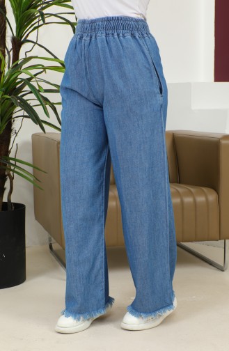 Pantalon Large En Jean Lavé 6001-02 Bleu Jean 6001-02