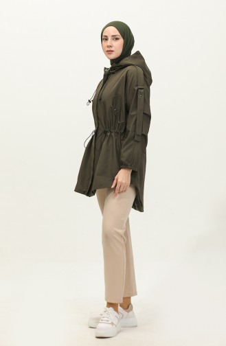 Elastic Waist Trench Coat Khaki K282 328