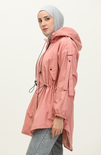 Elastic Waist Trench Coat Powder K282 330