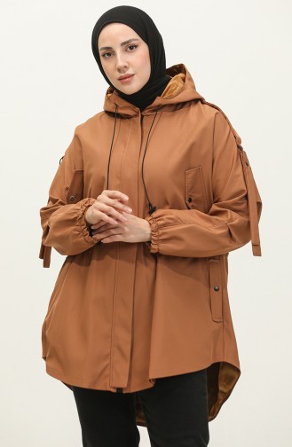 Trenchcoat Met Elastische Taille Bruin K282 331