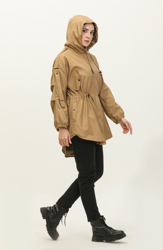 Elastic Waist Trench Coat Camel K282 333