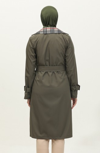 Gedetailleerde Trenchcoat Met Print Kaki K333 492