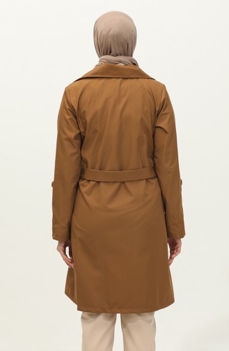 Gestreepte Trenchcoat Bruin K336 496