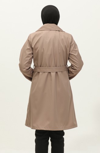 Streifendetaillierter Trenchcoat Nerz K336 498