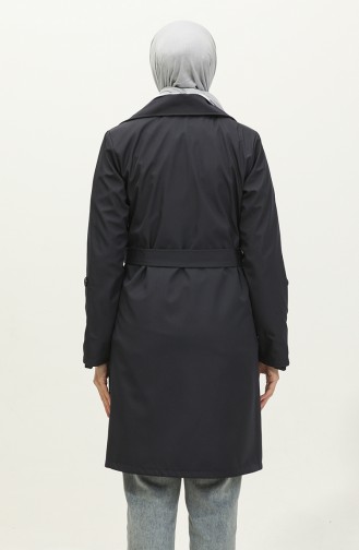 Gestreifter Trenchcoat In Marineblau K336 500