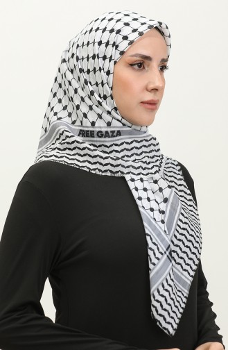 Palestine Kefiye Free Gaza Scarf 1002-01 white 1002-01