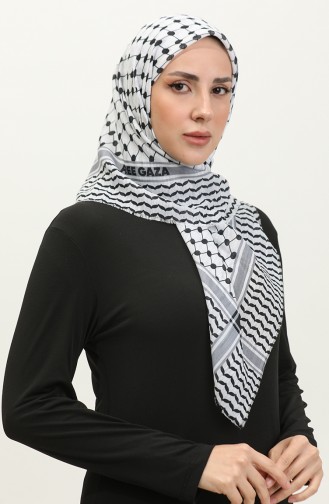 Palestine Kefiye Free Gaza Scarf 1002-01 white 1002-01