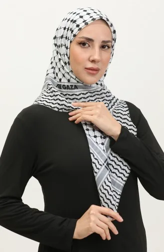 Filistin Kefiye Free Gaza Eşarp 1002-01 Beyaz