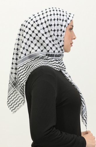 Palestine Kefiye Free Gaza Scarf 1002-01 white 1002-01