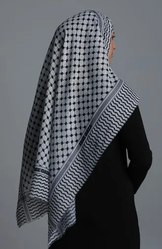 Filistin Kefiye Free Gaza Eşarp 1002-01 Beyaz