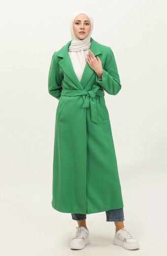 Long Lined Cashmere Coat Green K323 511