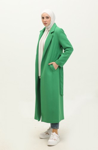 Long Lined Cashmere Coat Green K323 511