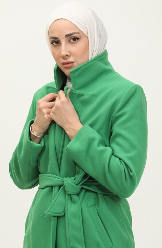 Manteau Long En Cachemire Doublé Vert K323 511