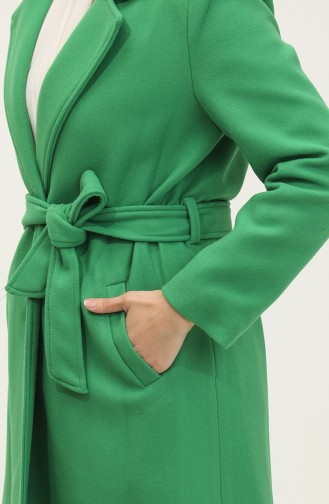 Manteau Long En Cachemire Doublé Vert K323 511