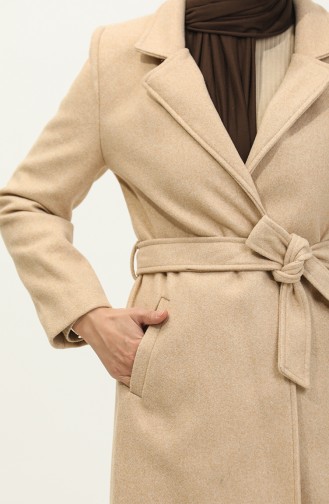 Manteau Long Doublé En Cajou Beige K323 514