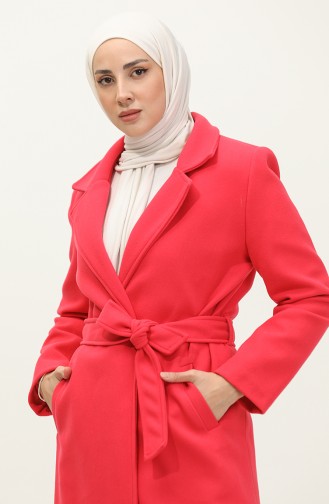 Manteau Long En Cachemire Doublé Rose K323 515